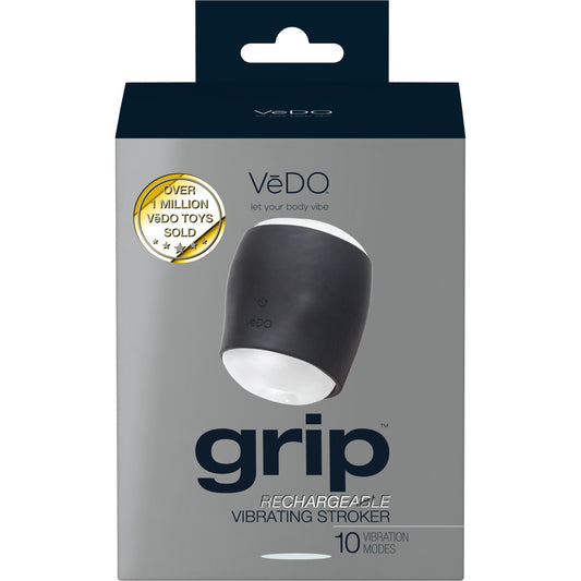 Grip Rechargeable Vibrating Sleeve Just Black | 716053727695 | Available at EroticWarehouse.com