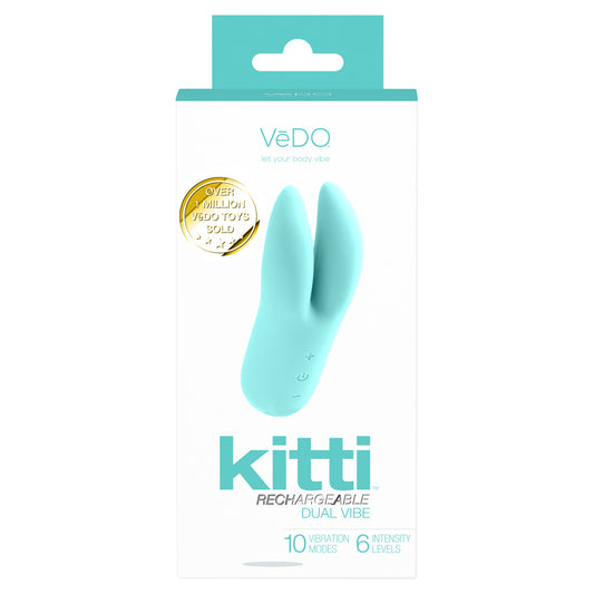 Kitti Rechargeable Dual Vibe Tease Me Turquoise | 716053727794 | Available at EroticWarehouse.com