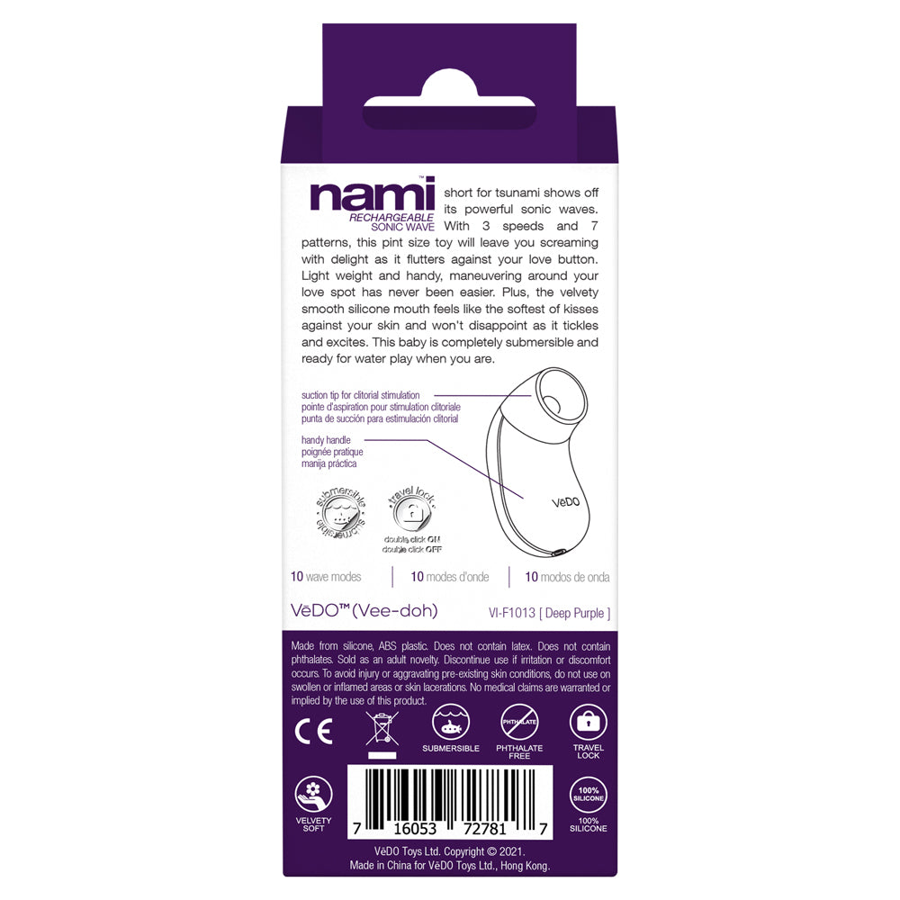 Nami Rechargeable Sonic Vibe Deep Purple | 716053727817 | Available at EroticWarehouse.com