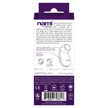 Nami Rechargeable Sonic Vibe Deep Purple | 716053727817 | Available at EroticWarehouse.com