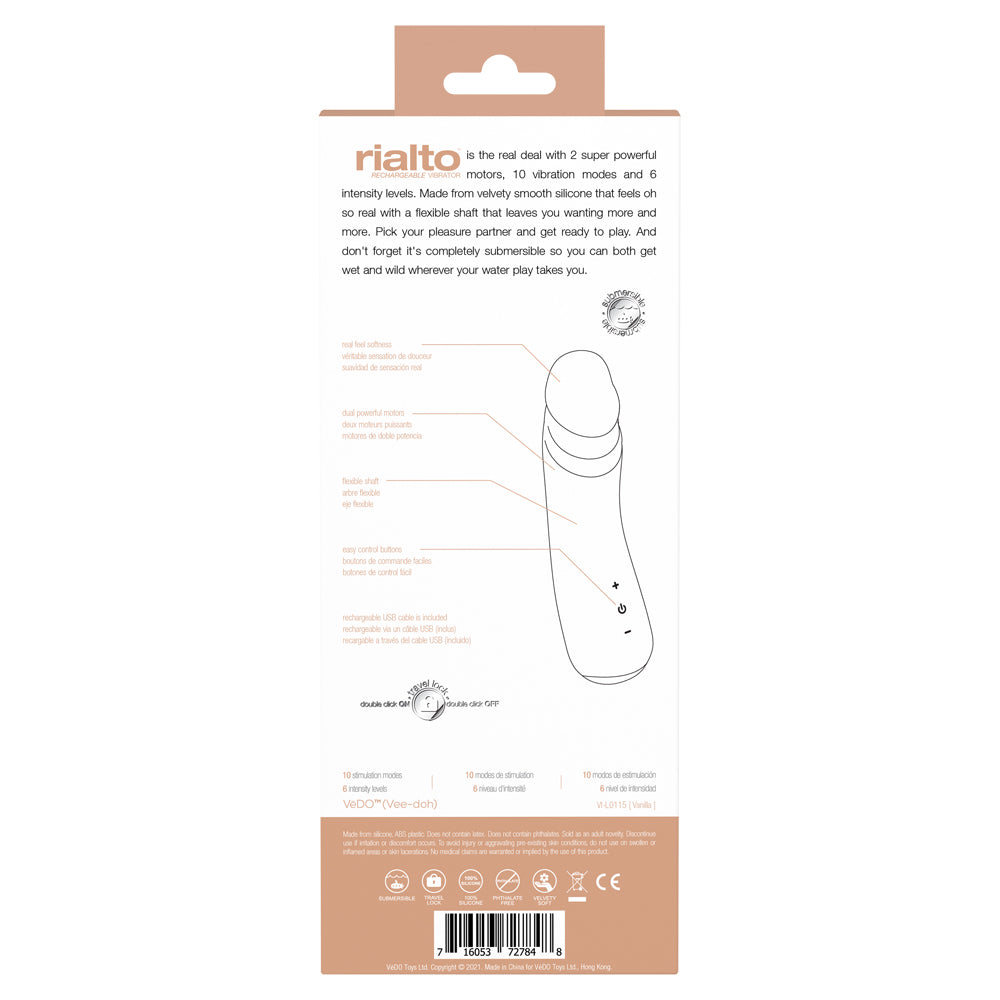 Rialto Rechargeable Vibe Vanilla | 716053727848 | Available at EroticWarehouse.com