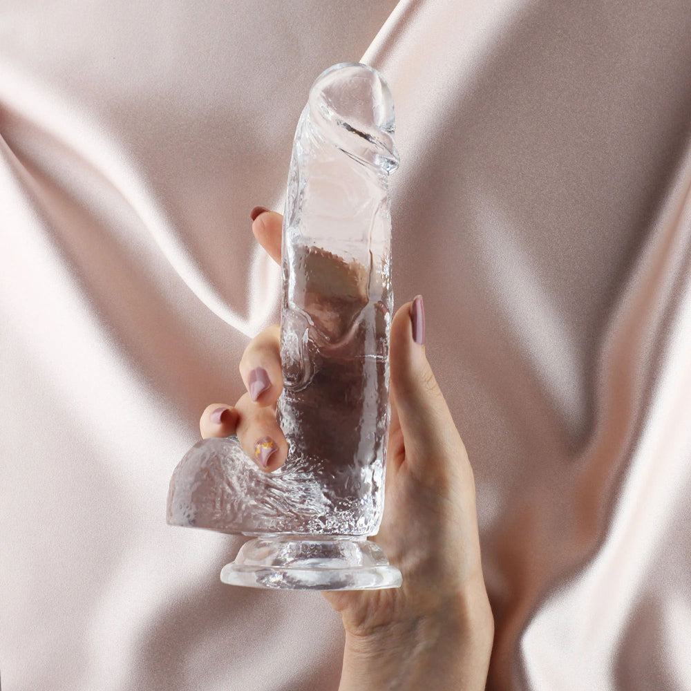 Derek 8'' Dildo With Suction Cup Clear | 716715771349 | Available at EroticWarehouse.com