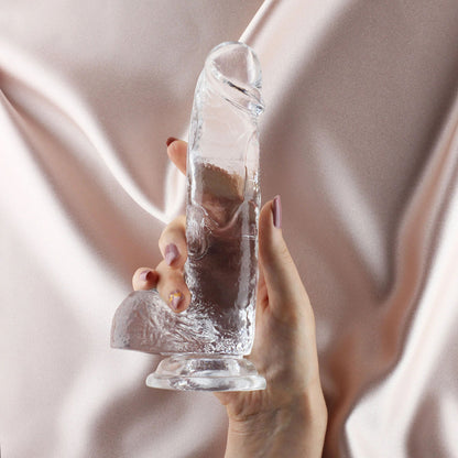 Derek 8'' Dildo With Suction Cup Clear | 716715771349 | Available at EroticWarehouse.com