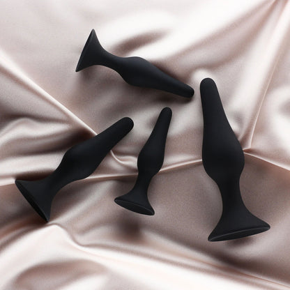 Alessandra 4 Pc Set Anal Plugs Black | 716715771363 | Available at EroticWarehouse.com