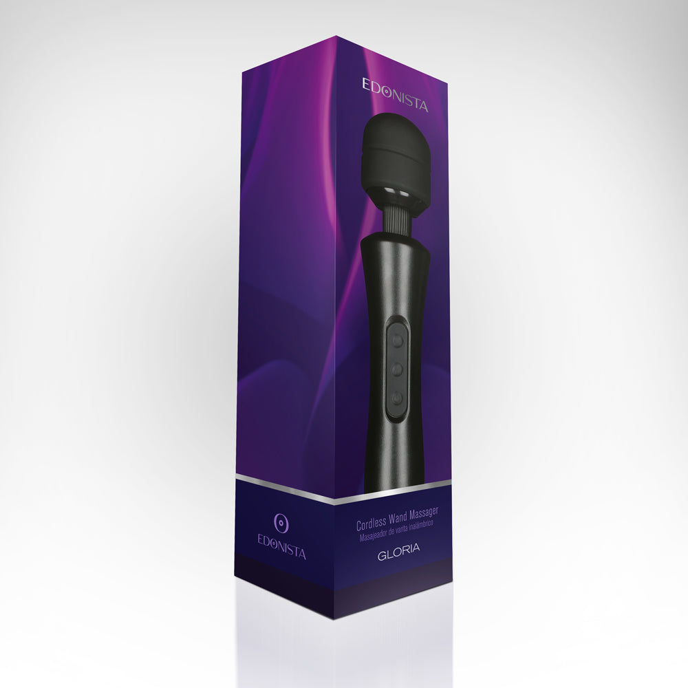 Gloria Large Wand Vibrator Black | 716715771370 | Available at EroticWarehouse.com
