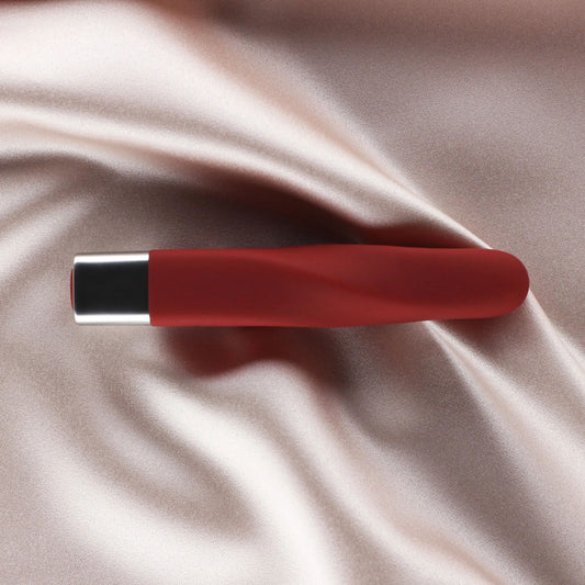 Layla 10 Modes Silicone Twist Bullet Vibrator Red | 716715771431 | Available at EroticWarehouse.com