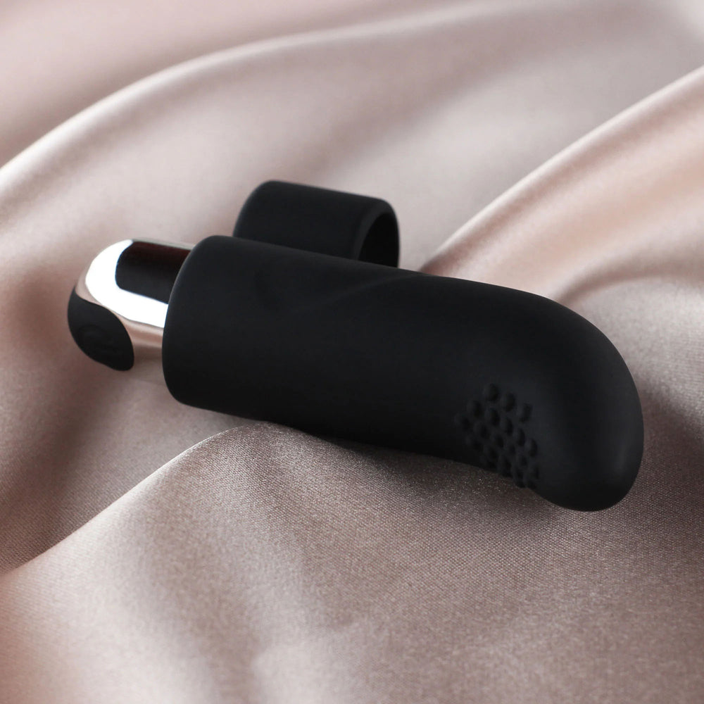 Brook 10 Modes Bullet Vibrator With Finger Accessorie Black | 716715771479 | Available at EroticWarehouse.com
