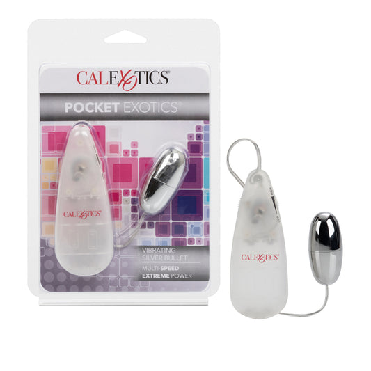 Pocket Exotics Vibrating Silver Bullet Silver | 716770004024 | Available at EroticWarehouse.com