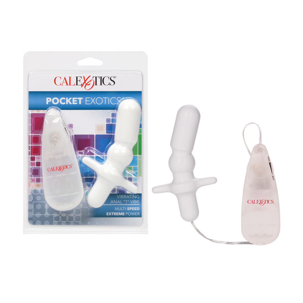 Pocket Exotics Vibrating Anal "T" Vibe Gray | 716770004130 | Available at EroticWarehouse.com
