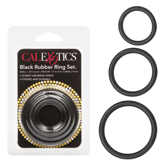 Black Rubber Ring 3 Piece Set | 716770004499 | Available at EroticWarehouse.com