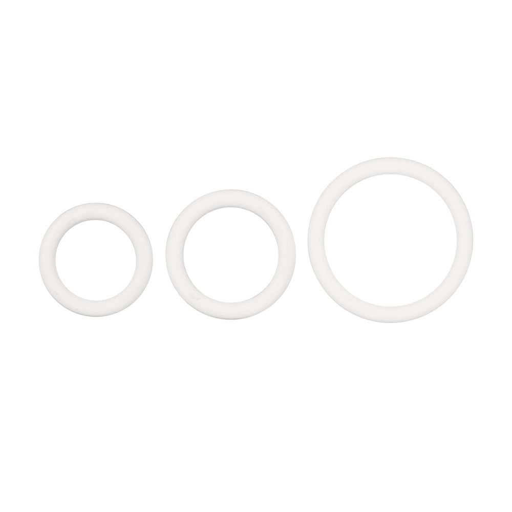 White Rubber Ring 3 Piece Set | 716770004505 | Available at EroticWarehouse.com