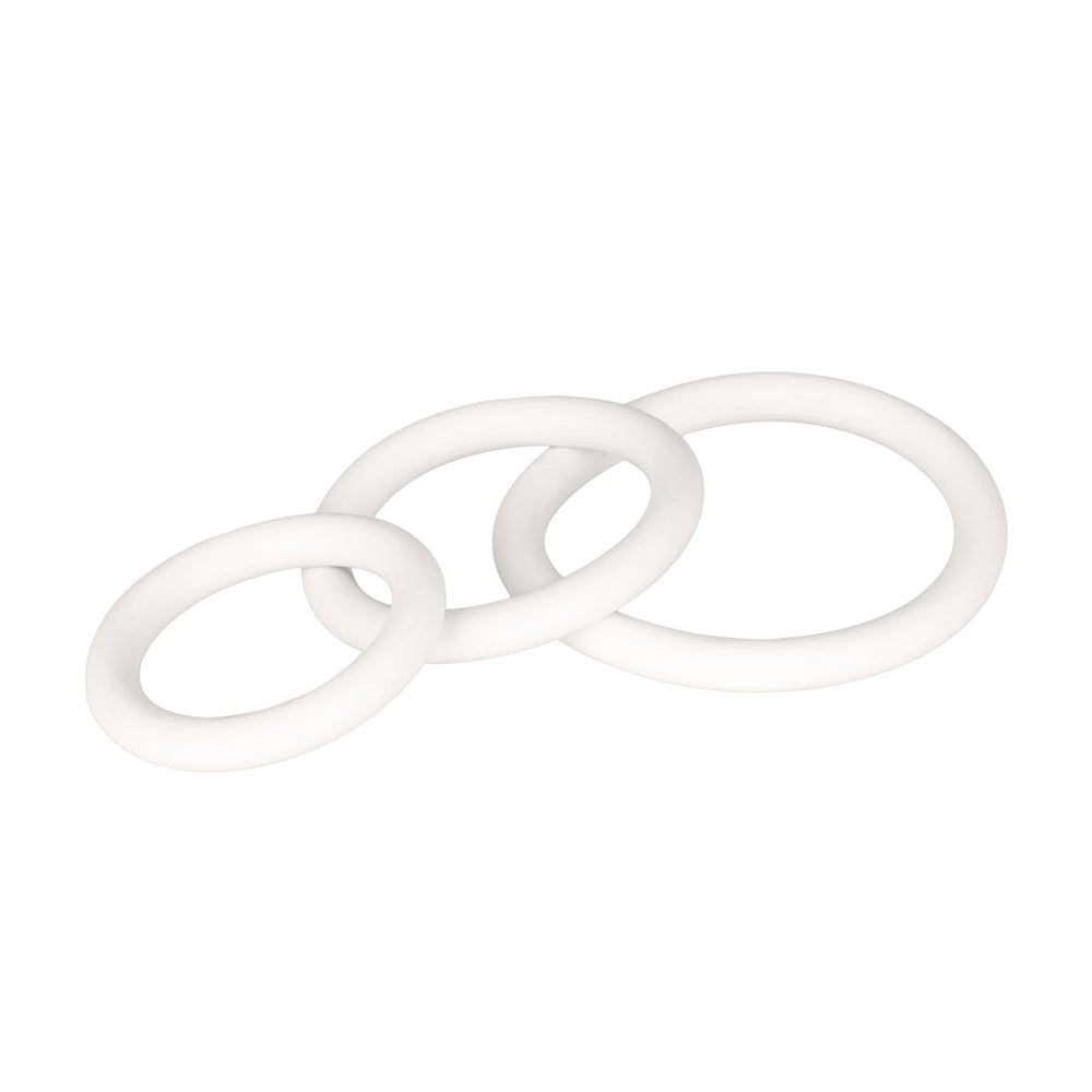 White Rubber Ring 3 Piece Set | 716770004505 | Available at EroticWarehouse.com