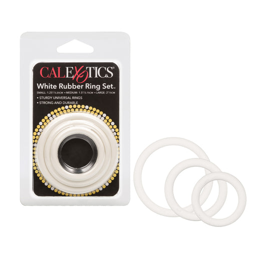 White Rubber Ring 3 Piece Set | 716770004505 | Available at EroticWarehouse.com