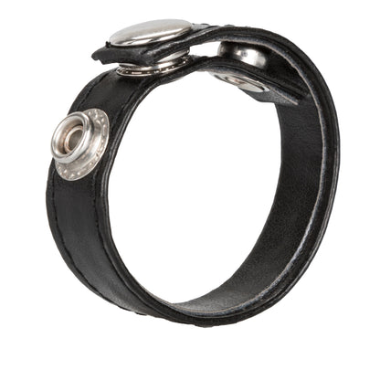 Leather 3-Snap Ring Black | 716770004529 | Available at EroticWarehouse.com