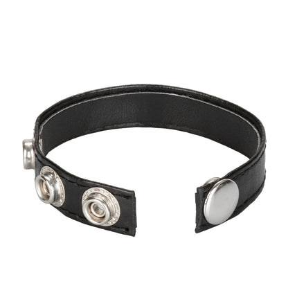 Leather 3-Snap Ring Black | 716770004529 | Available at EroticWarehouse.com