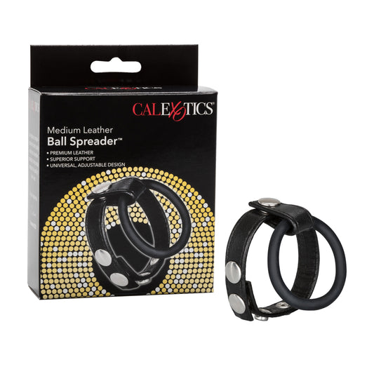 Medium Leather Ball Spreader Black | 716770008312 | Available at EroticWarehouse.com