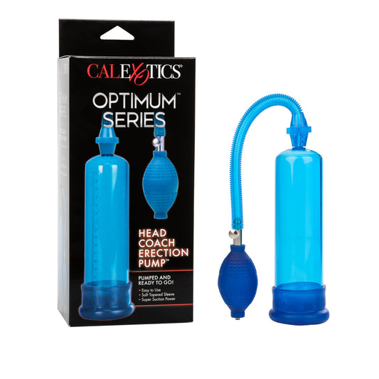 Optimum Series Head Coach Erection Pump Blue | 716770015365 | Available at EroticWarehouse.com