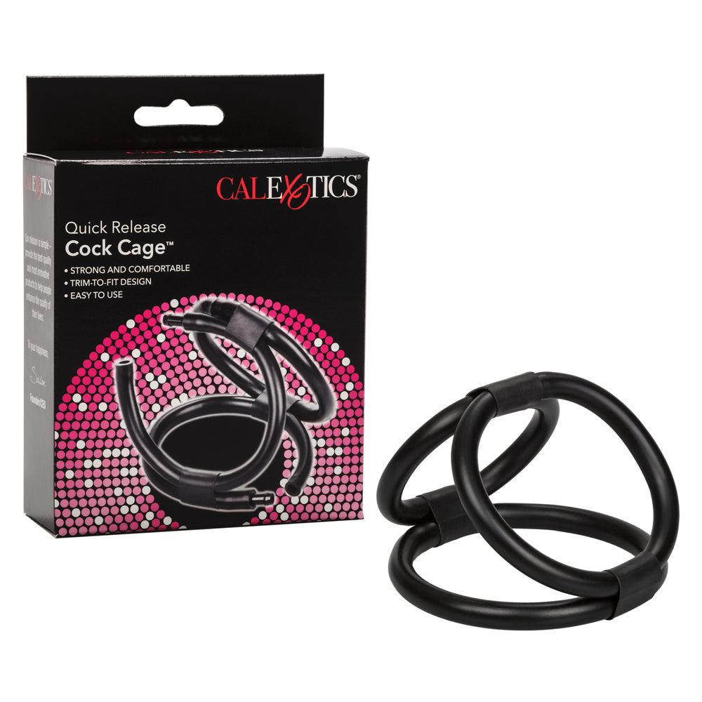 Quick Release Cock Cage Black | 716770017789 | Available at EroticWarehouse.com