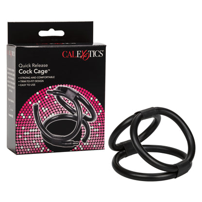 Quick Release Cock Cage Black | 716770017789 | Available at EroticWarehouse.com