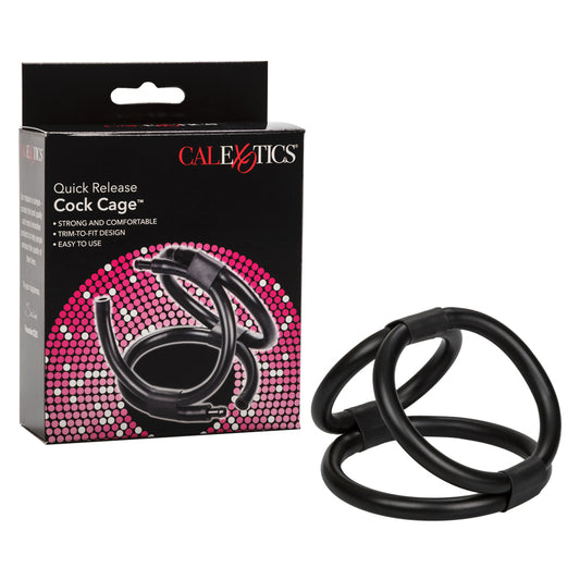 Quick Release Cock Cage Black | 716770017789 | Available at EroticWarehouse.com