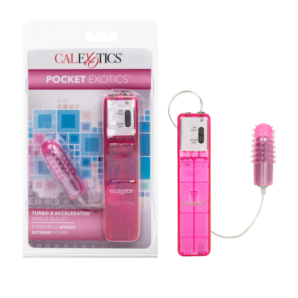 Pocket Exotics Turbo 8 Accelerator Single Bullet Pink | 716770023834 | Available at EroticWarehouse.com