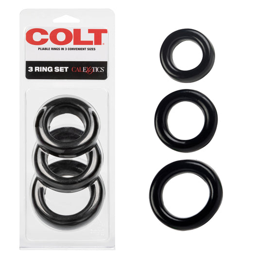 Colt 3 Ring Set Black | 716770032454 | Available at EroticWarehouse.com
