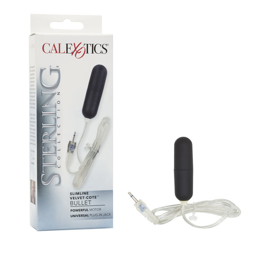 Sterling Collection Slimline Velvet-Cote Bullet Black | 716770054098 | Available at EroticWarehouse.com