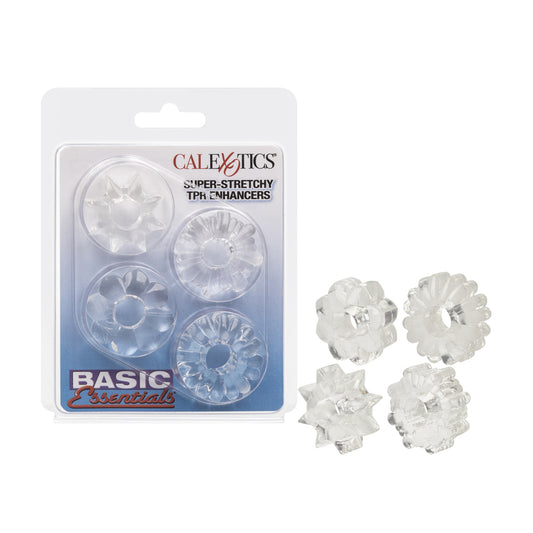 Basic Essentials Super Stretchy Tpr Enhancers Clear | 716770057464 | Available at EroticWarehouse.com