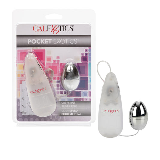 Pocket Exotics Vibrating Silver Egg Silver | 716770080264 | Available at EroticWarehouse.com