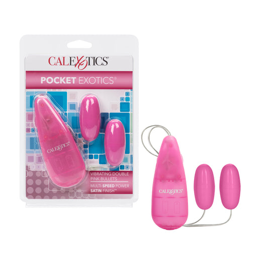 Pocket Exotics Vibrating Double Pink Bullets Pink | 716770080486 | Available at EroticWarehouse.com