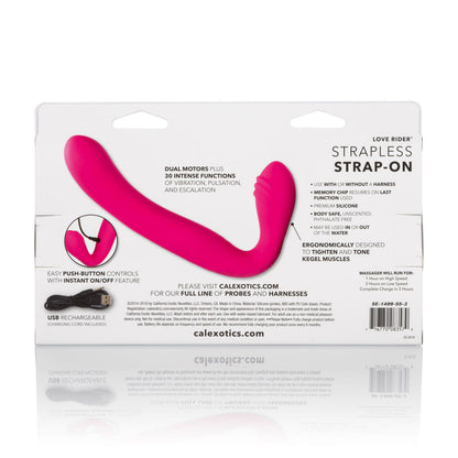 Rechargeable Silicone Love Rider Strapless Strap-On Pink | 716770083579 | Available at EroticWarehouse.com