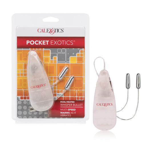 Pocket Exotics Dual Heated Whisper Bullets Silver | 716770085429 | Available at EroticWarehouse.com