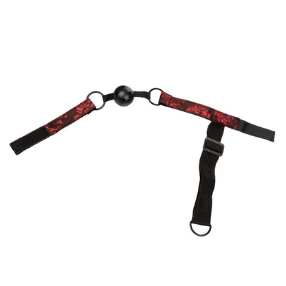 Scandal Breathable Ball Gag With Cuffs Red | 716770085917 | Available at EroticWarehouse.com