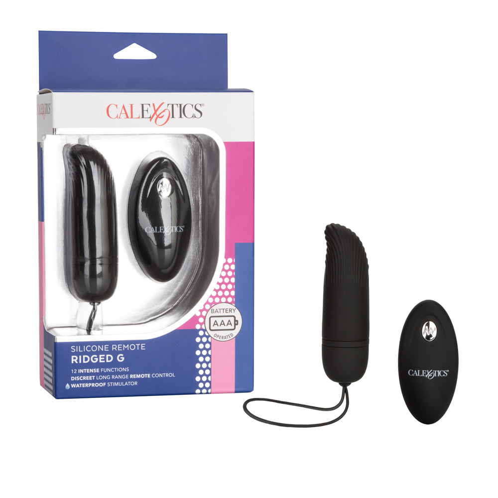 Silicone Remote Ridged G Black | 716770087843 | Available at EroticWarehouse.com