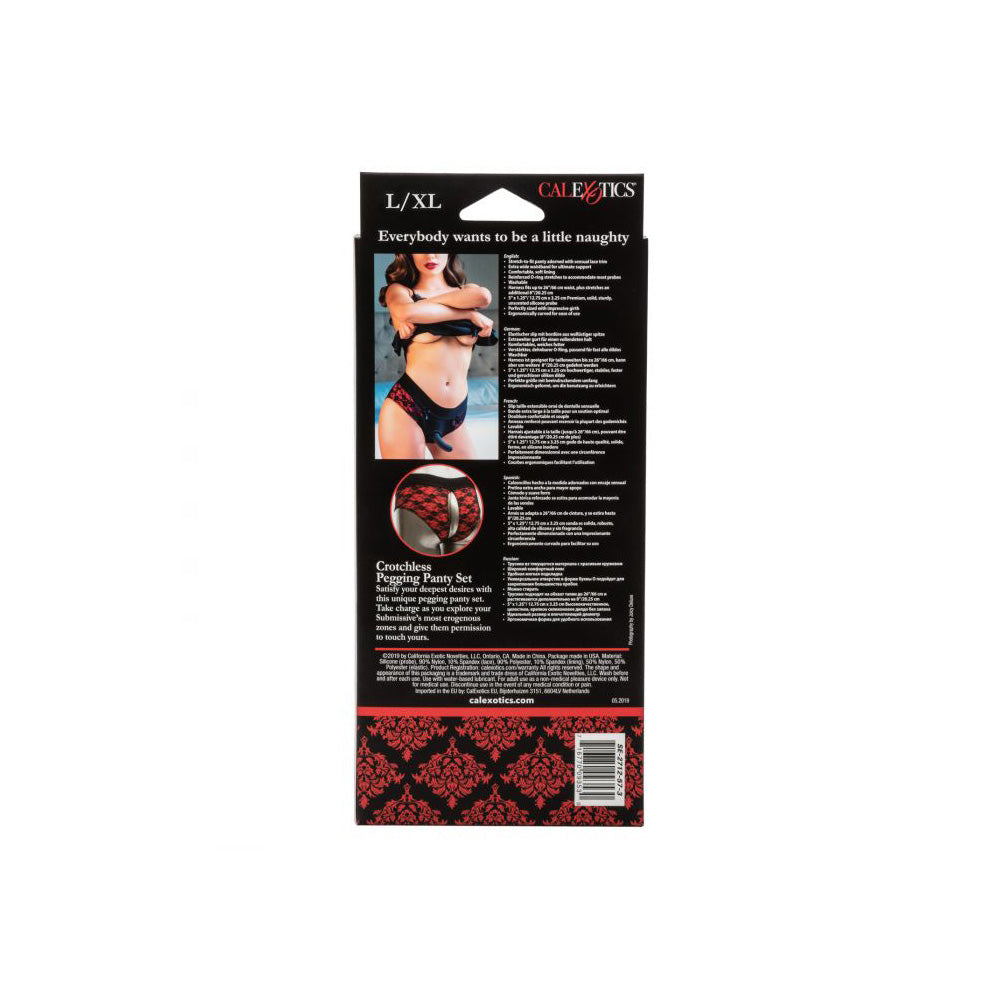 Scandal Crotchless Pegging Panty Set L/Xl | 716770093547 | Available at EroticWarehouse.com