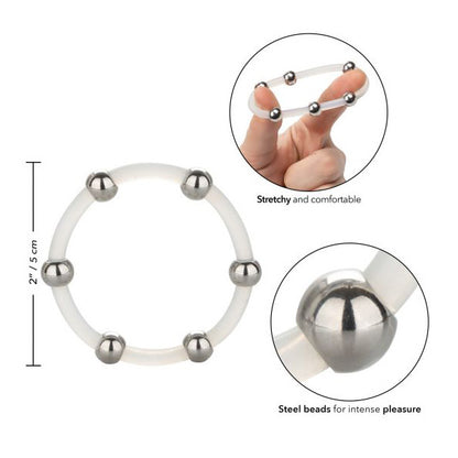 Steel Beaded Silicone Ring X-Large | 716770094230 | Available at EroticWarehouse.com