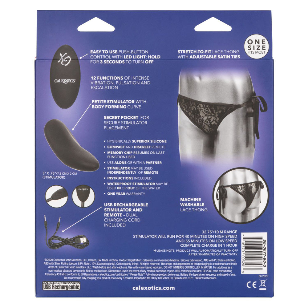 Remote Control Lace Thong Set | 716770096203 | Available at EroticWarehouse.com
