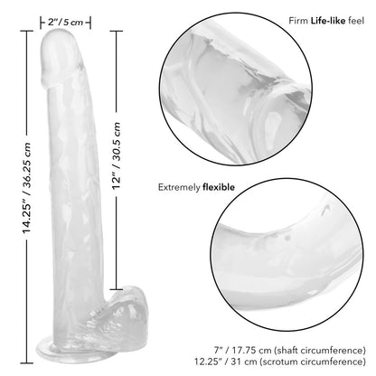 Size Queen 12" Clear | 716770098696 | Available at EroticWarehouse.com