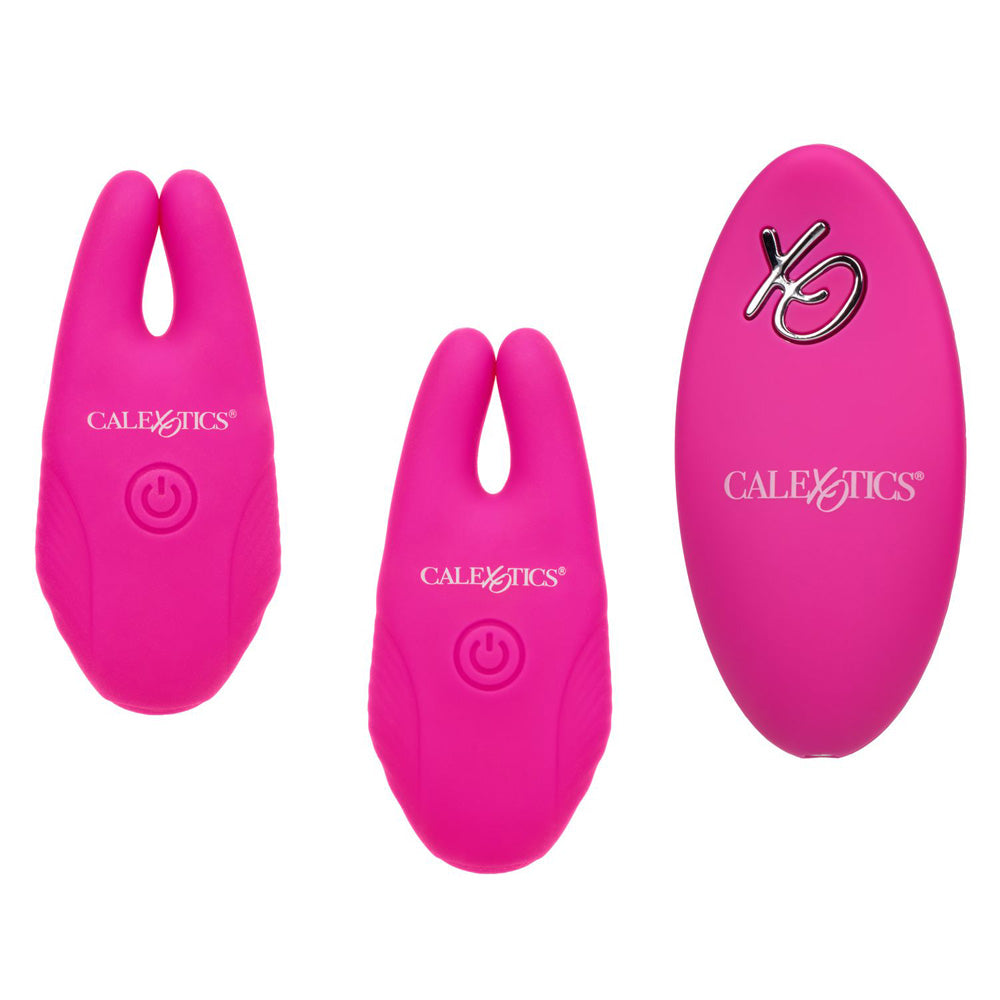 Silicone Remote Nipple Clamps Pink | 716770099174 | Available at EroticWarehouse.com
