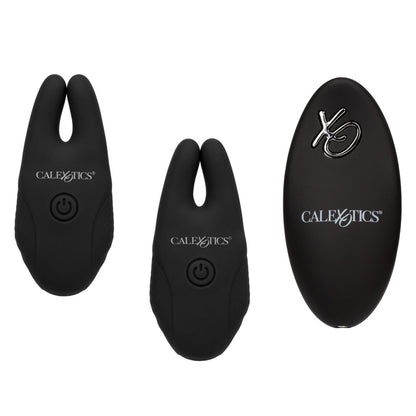 Silicone Remote Nipple Clamps Black | 716770099181 | Available at EroticWarehouse.com
