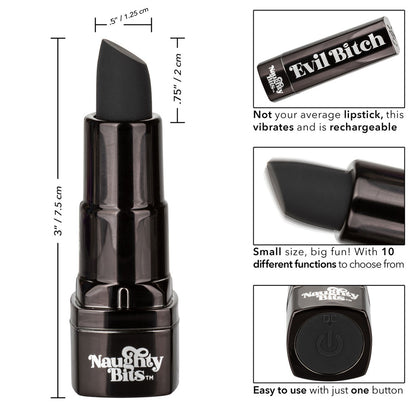 Naughty Bits Evil Bitch Lipstick Vibrator | 716770101266 | Available at EroticWarehouse.com