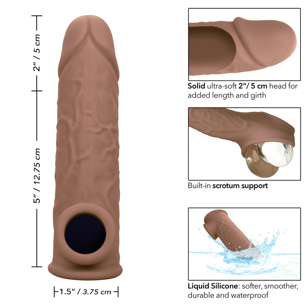 Performance Maxx Life-Like Extension 7" Brown | 716770101921 | Available at EroticWarehouse.com