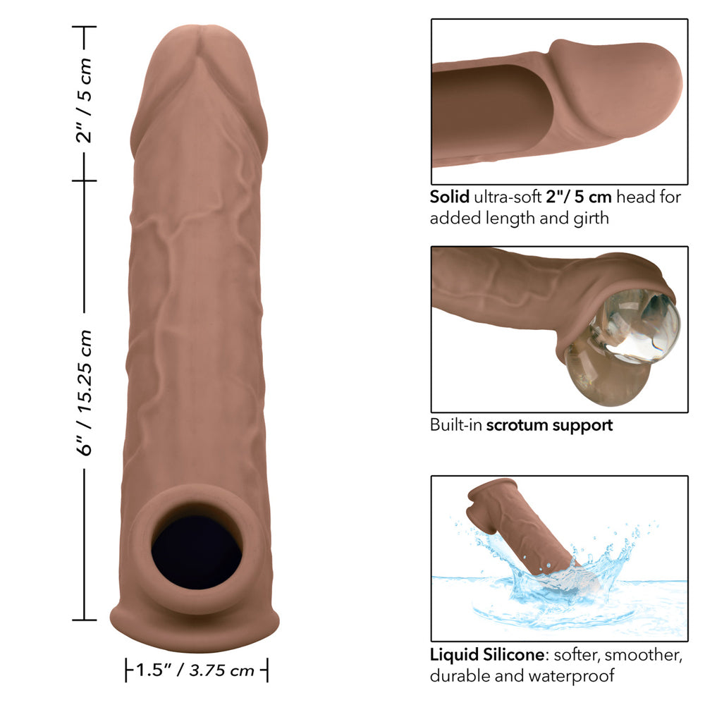 Performance Maxx Life-Like Extension 8" Brown | 716770101945 | Available at EroticWarehouse.com