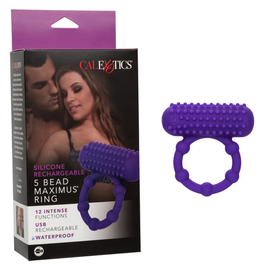 Silicone Rechargeable 5 Bead Maximus Ring | 716770102812 | Available at EroticWarehouse.com