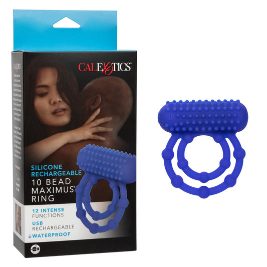 Silicone Rechargeable 10 Bead Maximus Ring | 716770102829 | Available at EroticWarehouse.com