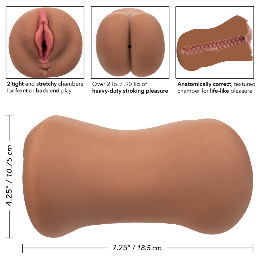 Stroke It Dual Entry Pussy & Ass Brown | 716770104144 | Available at EroticWarehouse.com