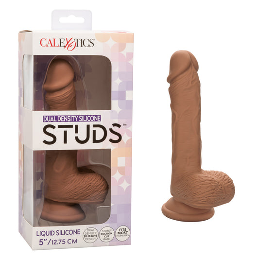 Dual Density Silicone Studs 5" Brown | 716770104250 | Available at EroticWarehouse.com