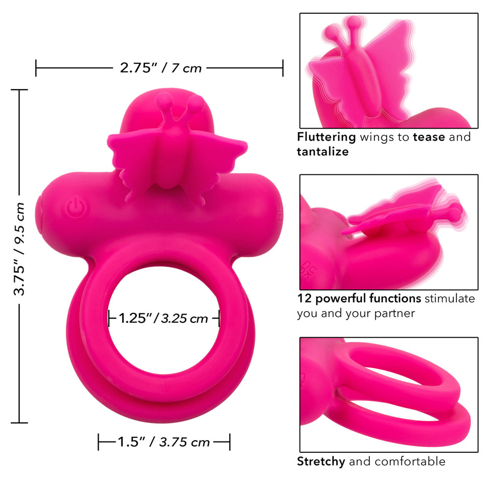Silicone Rechargeable Butterfly Dual Ring | 716770104434 | Available at EroticWarehouse.com
