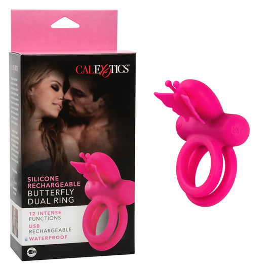 Silicone Rechargeable Butterfly Dual Ring | 716770104434 | Available at EroticWarehouse.com