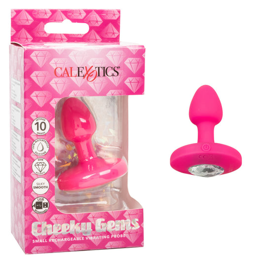 Cheeky Gems Small Rechargeable Vibrating Probe Pink | 716770104700 | Available at EroticWarehouse.com